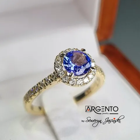 Naturalny Tanzanit i diamenty P103