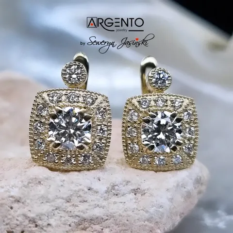 Kolczyki złote z diamentami K004