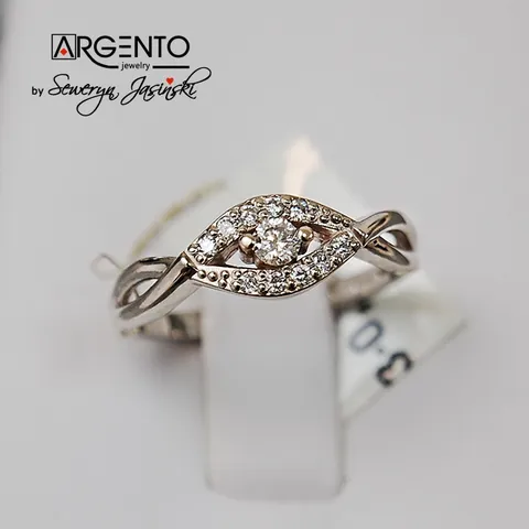 P074 Pierścionek zaręczynowy z brylantami 0,22 ct