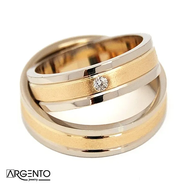 Ob081 Eleganckie obrączki ślubne z diamentem