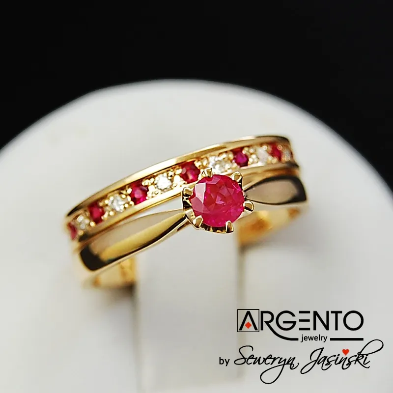 OX4 Ekskluzywny komplet z diamentami i Rubinami