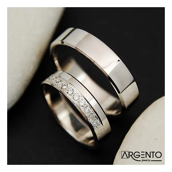 OX1 Obrączki z białego złota z brylantami