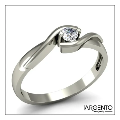 P050 Pierścionek złoty z 0,15 ct brylantem