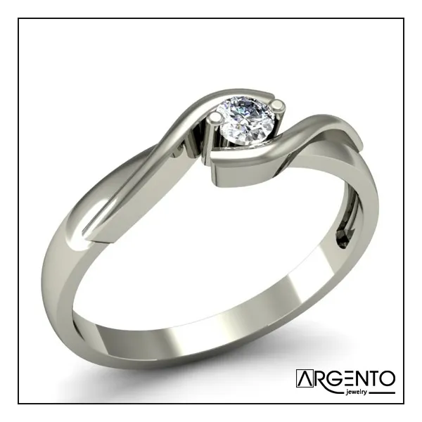 P050 Pierścionek złoty z 0,15 ct brylantem