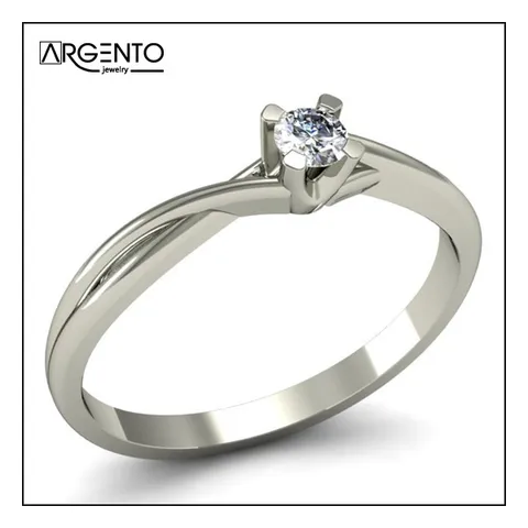P054 Pierścionek z białego złota z 0,15 ct brylantem