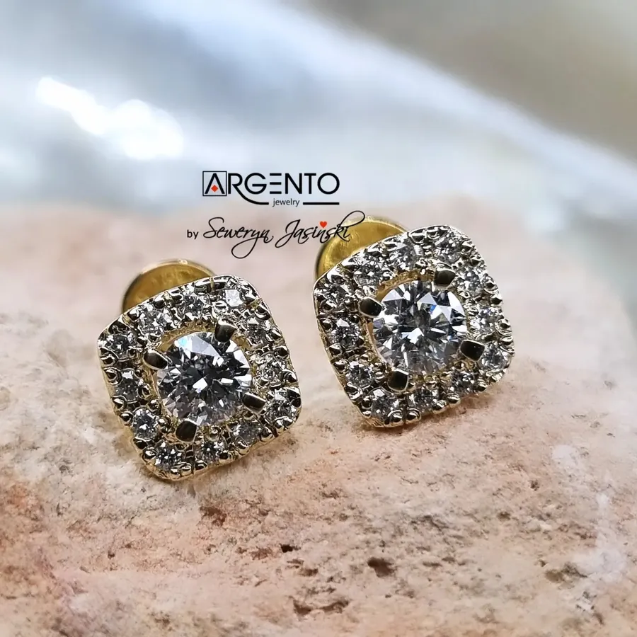 Kolczyki złote z diamentami K003