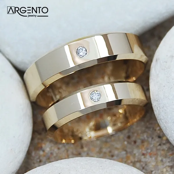 Ob063 Obrączki trapezowe z diamentem